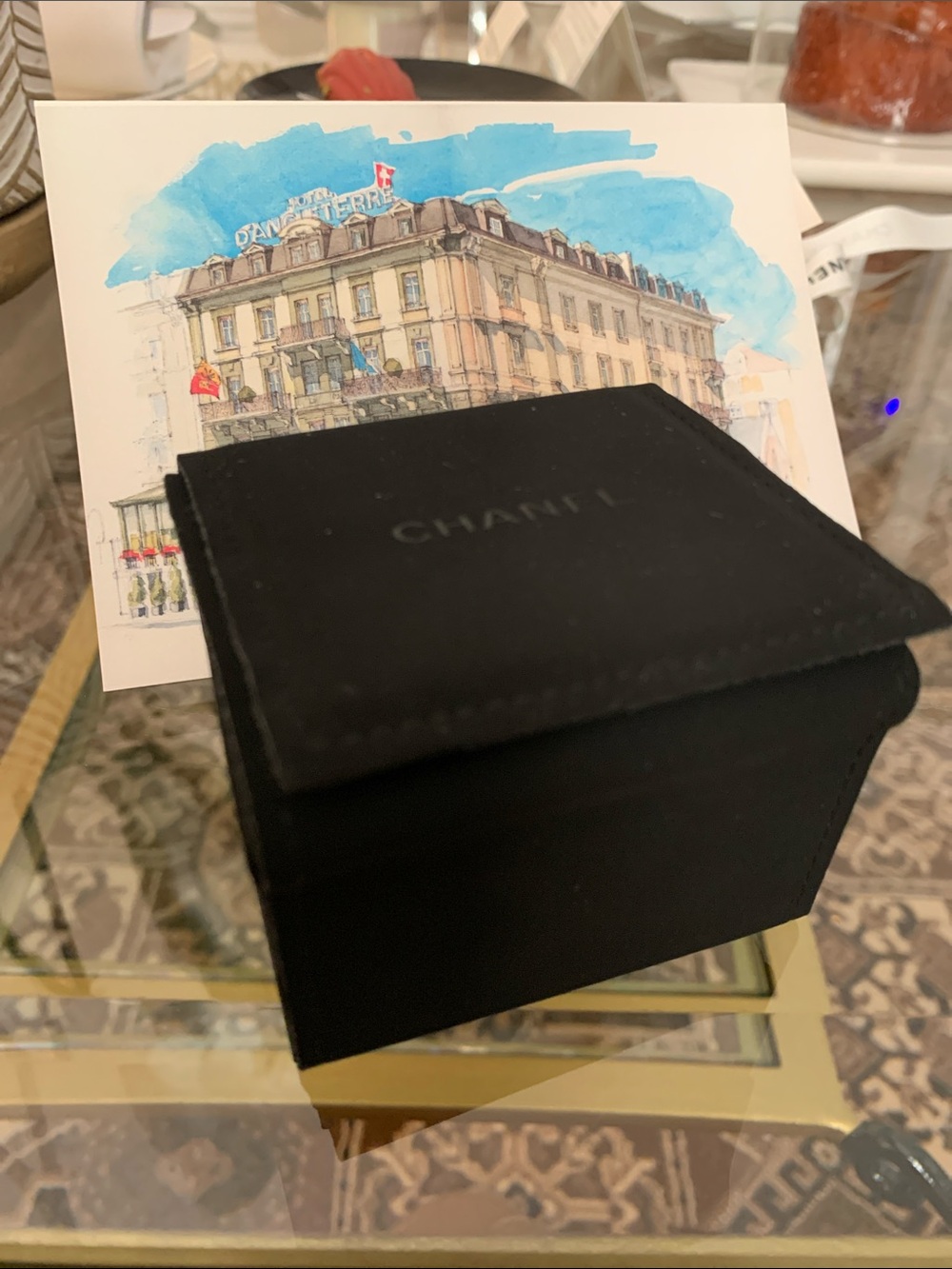 Brand new authentic , unusual deep size Chanel pouch for earrings, must have!